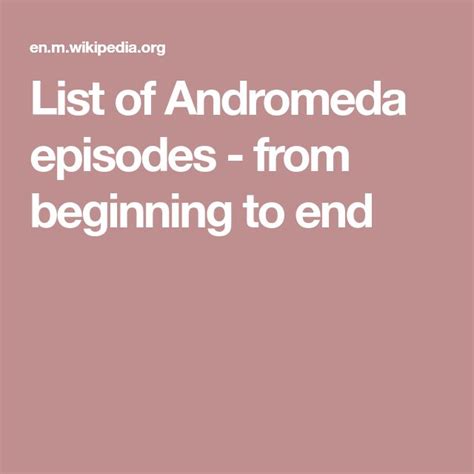 andromedas wake chanel|andromeda episodes list.